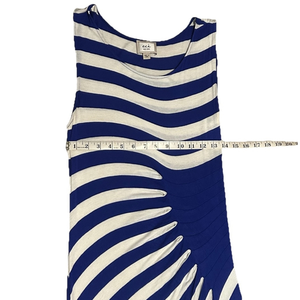 Women's ECI Maxi Dress Size Large Blue White Striped - Picture 2 of 5